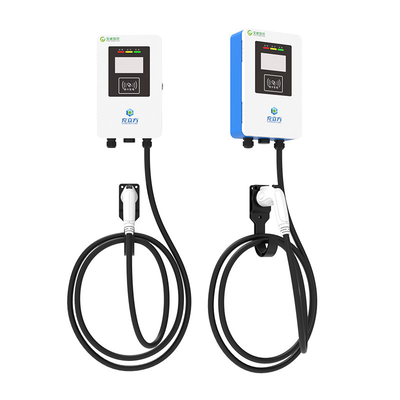 7KW/32A Γαλάζιο και λευκό τοίχωμα / στήλη ηλεκτρικού οχήματος φορτιστή ηλεκτρικού οχήματος φορτιστή