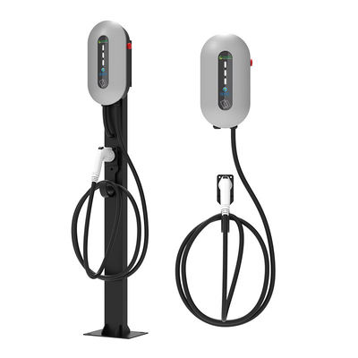 7KW/32A Ασημένιο τοίχο / στήλη ηλεκτρικού οχήματος φορτιστή ηλεκτρικού οχήματος φορτιστή