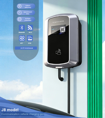 Καλή τιμή. Βάση τοίχου και κολόνας 85V 265V IP54 5,64 ιντσών LCD για οικιακή φόρτιση EV 7kW 32A J8 AC Σταθμός φόρτισης EV Τύπου 2 Ευρώπης Διαδικτυακά