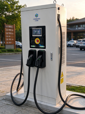240kW Διπλό Πιστόλι DC Φορτιστής EV με Συνδέσμους CCS1 CCS2 CHAdeMO GB/T, Εμπορικός Σταθμός Γρήγορης Φόρτισης DC για Τοποθεσίες Υψηλής Κίνησης